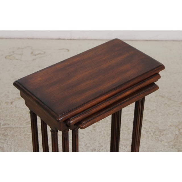 Theodore Alexander Set of 3 Mahogany Nesting Tables For Sale In Philadelphia - Image 6 of 17