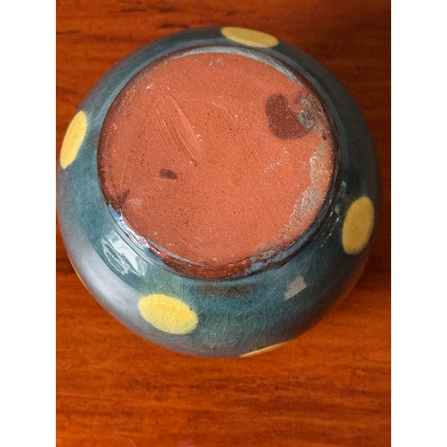Mid-Century French Savoyard "Terre Vernissée" Attributed Polka Dot Redware Cachepot in the Style of St. Jorioz For Sale - Image 4 of 12