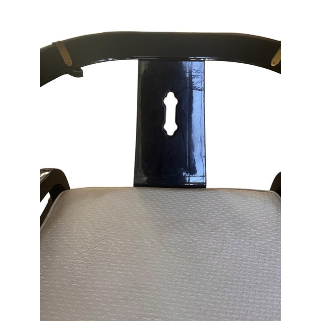 James Mont Pair of James Mont Chairs Lacquered 1970 Horseshoe Chairs For Sale - Image 4 of 8