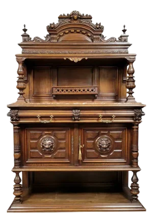 Renaissance Style Carved Walnut Credenza, 1850