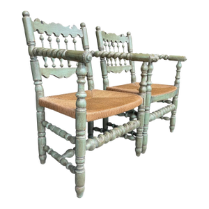 Charles Pollock for William Switzer English Spindle Back Armchairs -Pair