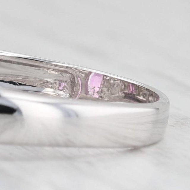1.69ctw Oval Pink Kunzite Diamond Ring 14k White Gold Size 7.25 For Sale In Greensboro - Image 6 of 8