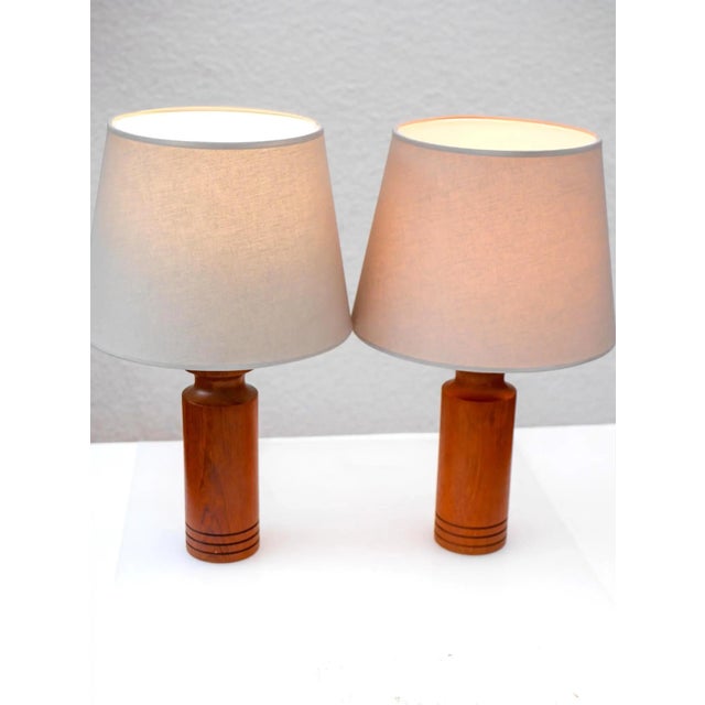Large Mid-Century Modern Danish Teak Table Lamps, Set of 2 For Sale - Image 10 of 13