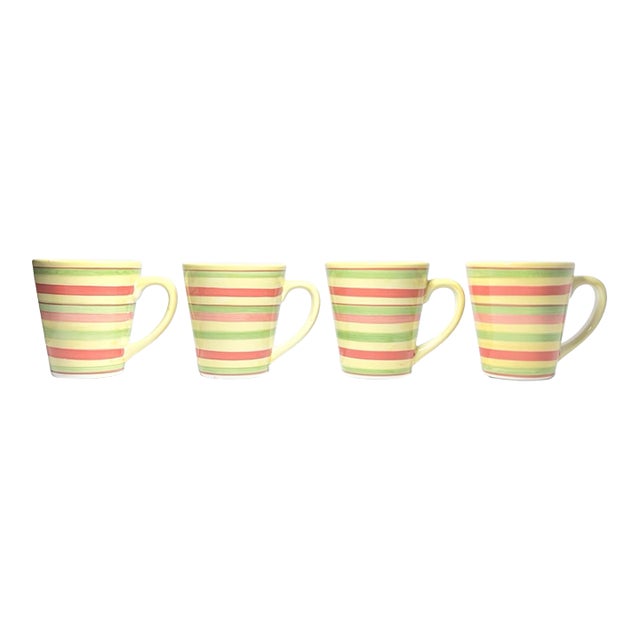 Dansk “Lemon Zest” Ceramic Mugs - Set of 4 For Sale