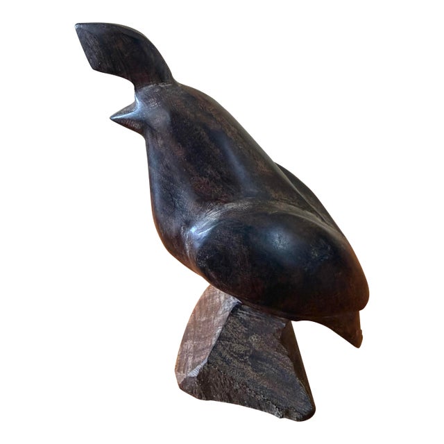 Midcentury Hard-Carved Wooden California Quail For Sale
