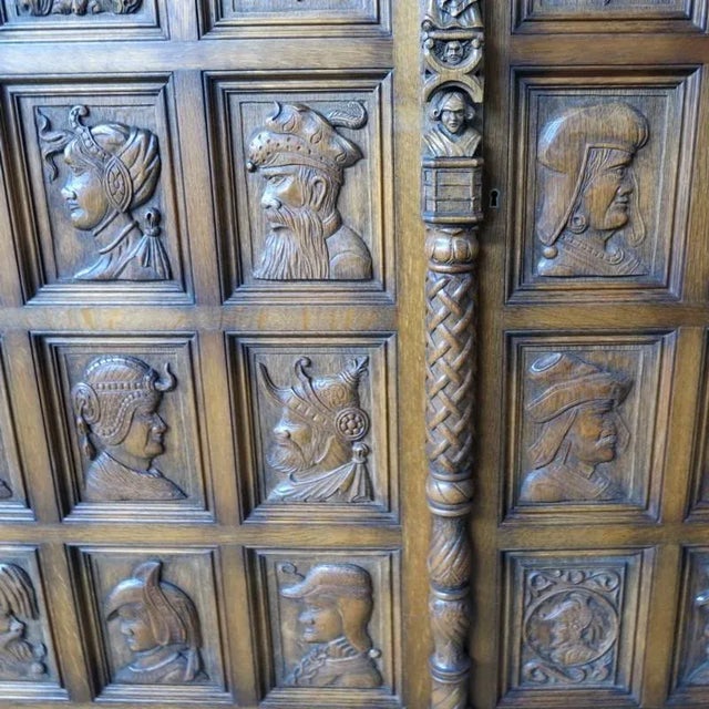 Wood Vintage Carved Buffet, 1950s For Sale - Image 7 of 15