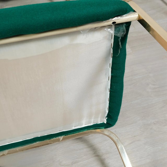 Vintage Poker Chairs in Green Fabric, Set of 4 For Sale - Image 12 of 14