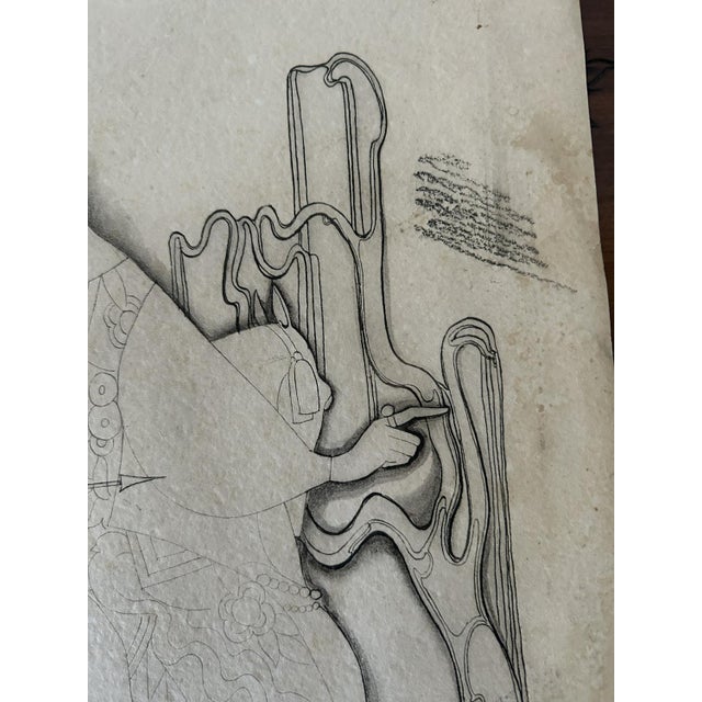 Art Nouveau Ink Drawing with Artist Study on Verso, France, Circa 1900 For Sale - Image 10 of 18