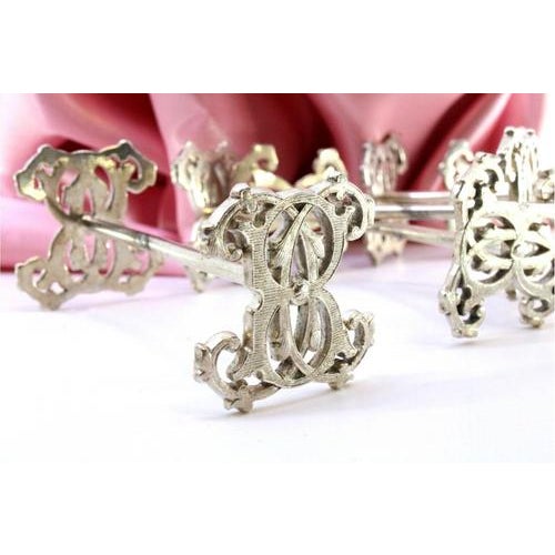 Silver Cutlery Holders with Cut-Out Reliefs, Set of 6 For Sale - Image 3 of 9