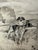 Original graphite pencil drawing by American artist and illustrator Theodore E. Schrock (1879–1952), depicting a sporting...