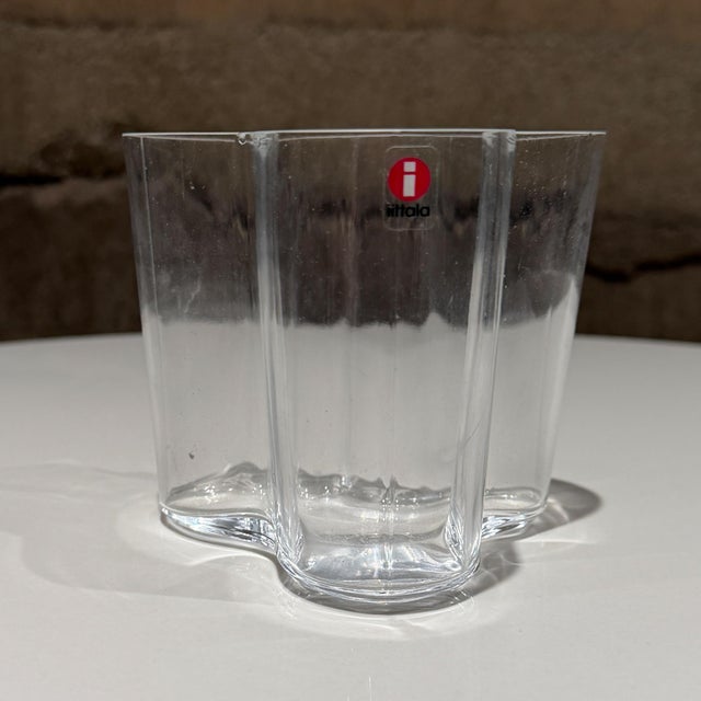 Mid-Century Modern Iittala Alvar Aalto Savoy Clear Vase Scandinavian Mid-Century Modern For Sale - Image 3 of 11