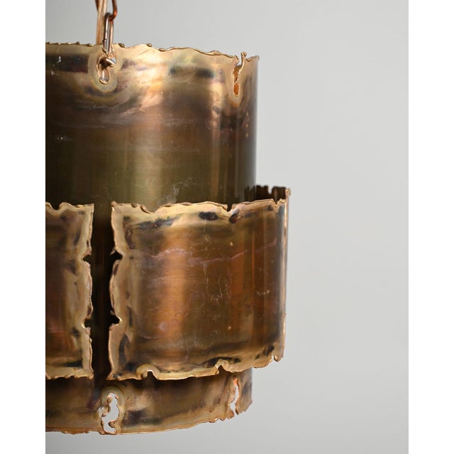 Brutalist Brass Ceiling Lamp, Denmark, 1960s For Sale - Image 10 of 11