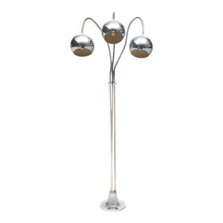 Chromed Vintage Italian Floor Lamp For Sale