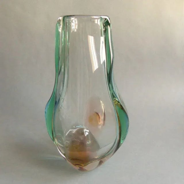 Vase by Josef Hospodka for Chribsa Glas, 1950s For Sale - Image 4 of 7