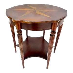 Vintage Compass Star Inlaid Occasional Table