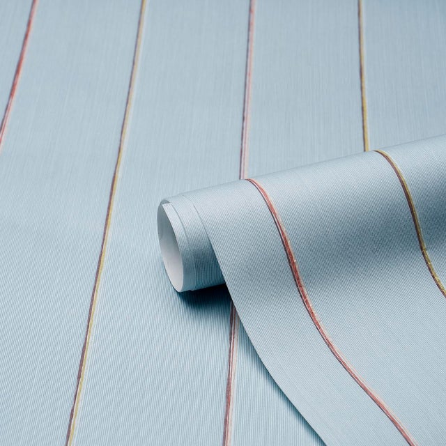 Schumacher SAMPLE - Schumacher X Backdrop Draper Stripe Wallpaper In The Early Stuff For Sale - Image 4 of 4