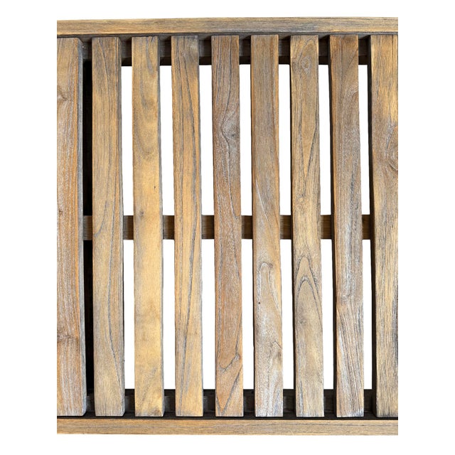 Wood Contemporary Coastal Outdoor Teak Lounge Chair For Sale - Image 7 of 8