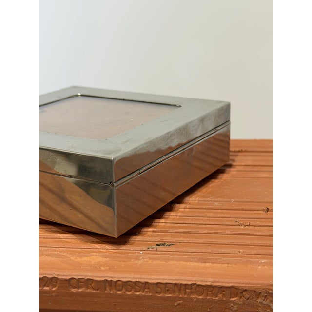 Silver Plate Trinket or Jewel Box With Photo Insert, Brazil 1980s For Sale - Image 10 of 11