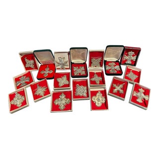 (19) Reed & Barton Sterling Silver Christmas Ornaments 1975-1997 For Sale