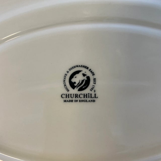 Ceramic Late 20th Century Churchill Willow Rosa Pink and White Serving Dish, England For Sale - Image 7 of 8