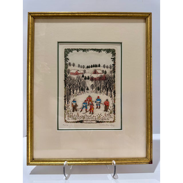 1970s Cuca Romley Four Seasons Set of 4 Signed Hand-Colored Etchings Framed For Sale In Atlanta - Image 6 of 16