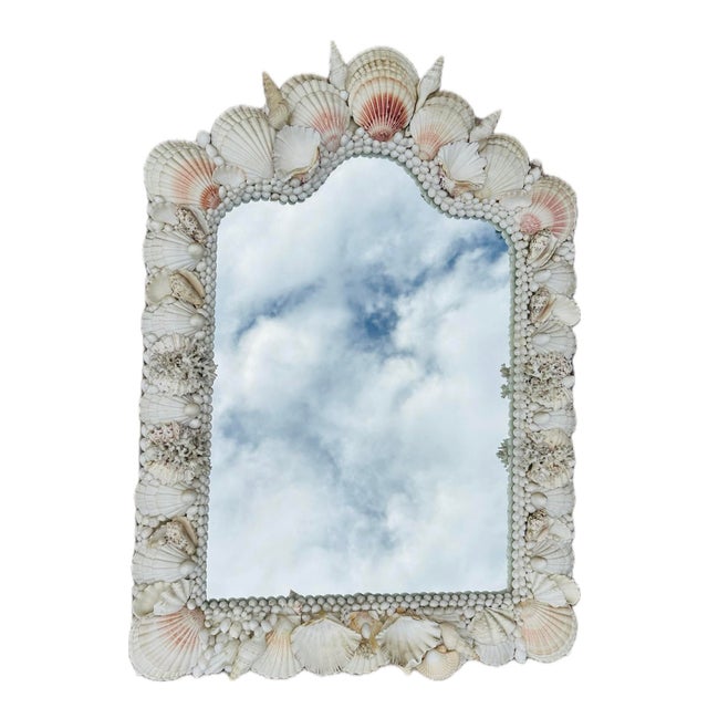 1970s 1970s Miami Beach Monumental Coastal Seashell Mirror For Sale - Image 5 of 9