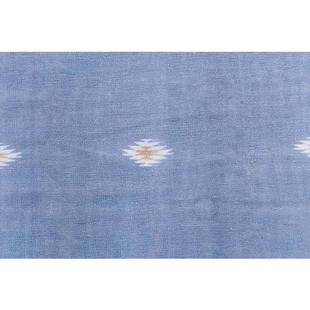 Doris Leslie Blau Vintage Indian Dhurrie Cream Beige Flatweave Cotton Carpet For Sale - Image 4 of 11