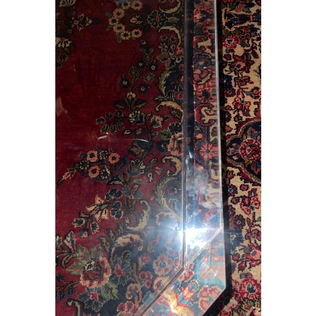1980s Attributed to Charles Hollis Jones Square Lucite Coffee Table With Glass Top For Sale - Image 9 of 9