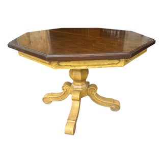 Thomasville Spanish Revival 1960s Octagonal Hacienda Oak Dining Table 45” X 45” For Sale