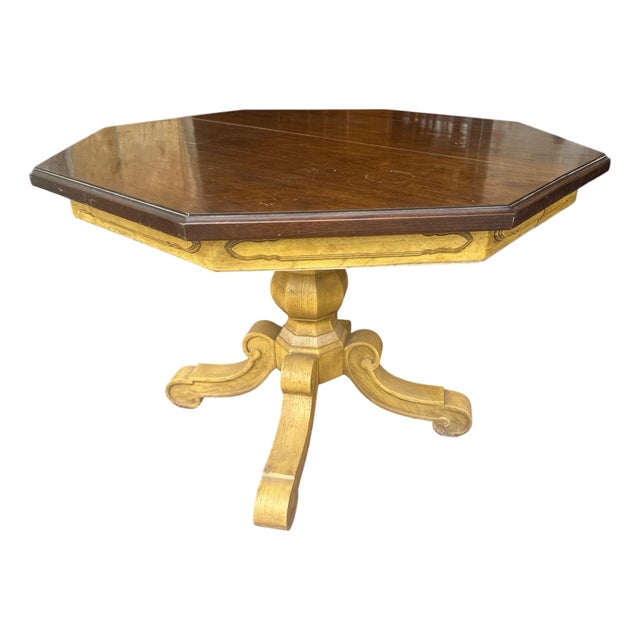 Thomasville Spanish Revival 1960s Octagonal Hacienda Oak Dining Table 45” X 45” For Sale