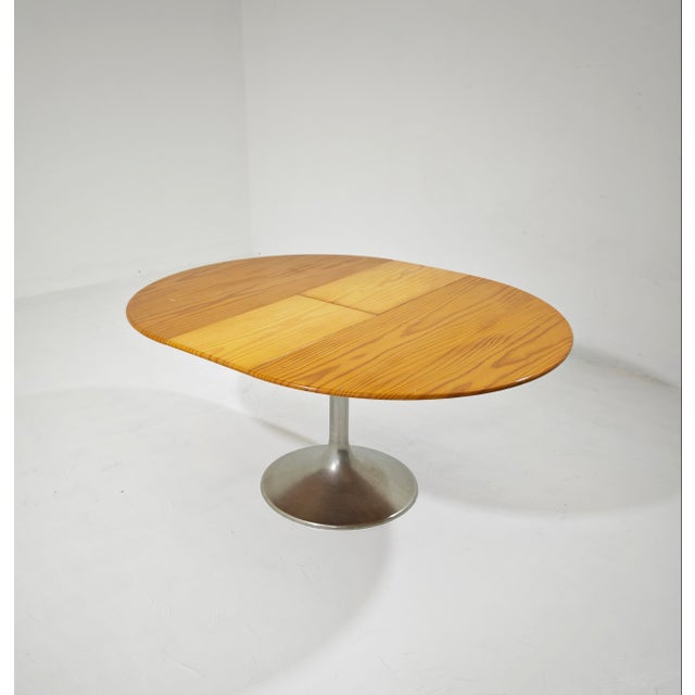Light Yellow Extendable Round Dining Table, 1960s For Sale - Image 8 of 18