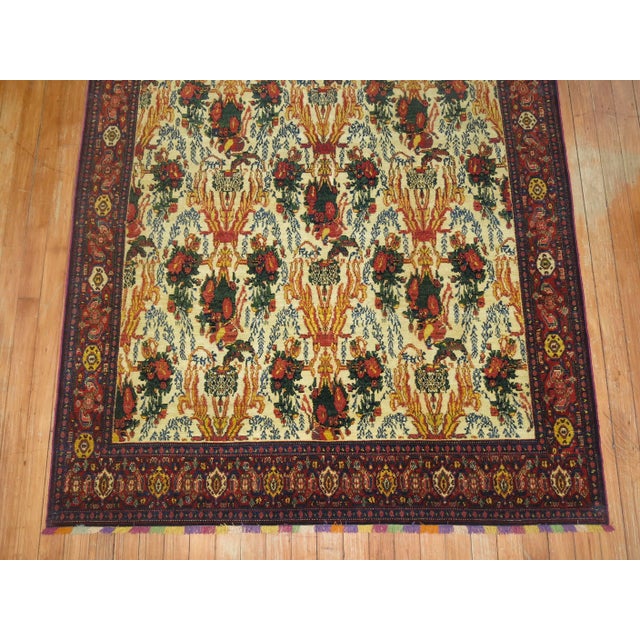 Persian Zabihi Collection Antique Persian Senneh Rug with Silk Highlights and Fringes For Sale - Image 3 of 6