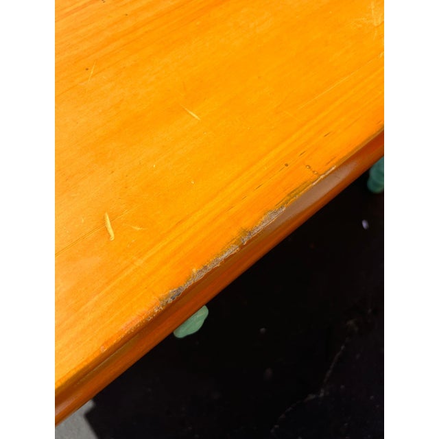 Mint Farmhouse Two-Tone Dining Table With 6 Mint Green Windsor Chairs For Sale - Image 8 of 12