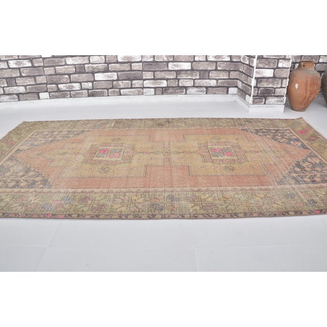 Vintage Handknotted Area Carpet For Sale - Image 4 of 10