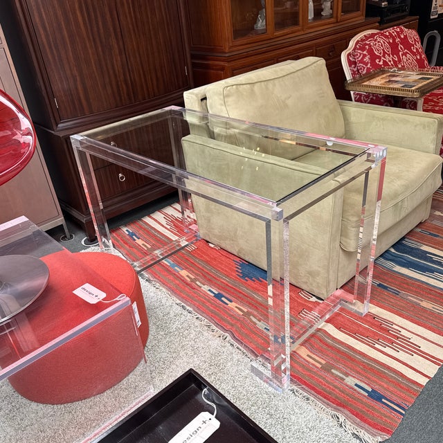 Interlude Home Ava Desk/Console, Acrylic For Sale - Image 12 of 13