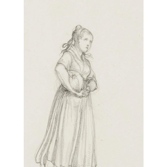M. Neher, Figure Study on the Town Hall in Ulm, 1839, Pencil For Sale - Image 3 of 5