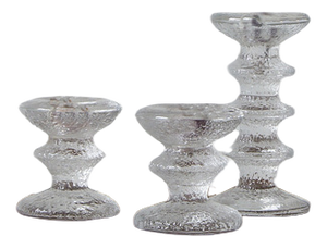 Glass Candlesticks by Sarpaneva for Iittala, Set of 3