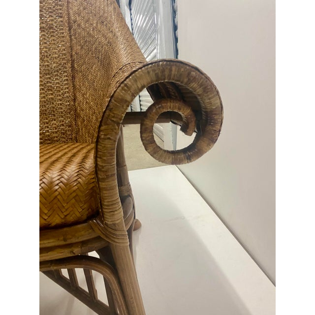 90s Bamboo Arm Chairs Attributed to Ralph Lauren Only One . For Sale - Image 10 of 12