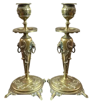 Bronze Candlesticks, Set of 2