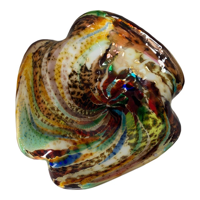 Vintage Avem Italian Murano Art Glass Decorative Bowl For Sale