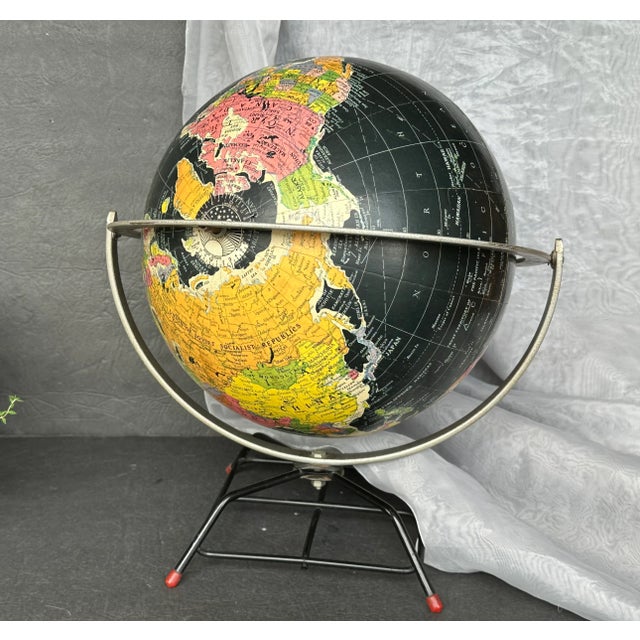 Replogle Black Ocean Starlight World Globe | Chairish
