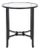 Tauri Metal Round Accent Table in Black with Glass Top For Sale
