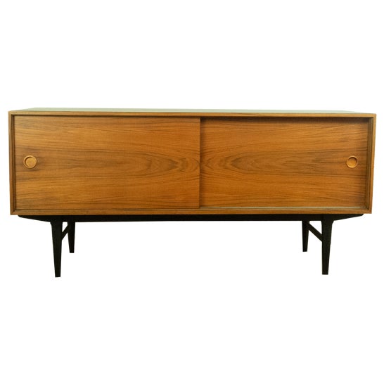 Sideboard in Walnut with Black Formica Top by Lothar Wegner, 1960s For Sale
