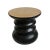 Black & Tan Solid Wood Ribbed Side Table/Stool For Sale - Image 9 of 9
