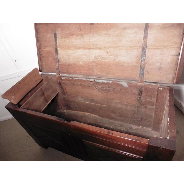 French Panelled Oak Coffer, 1800s For Sale - Image 4 of 10