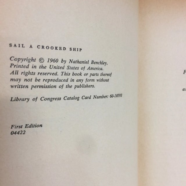 1960s Nathaniel Benchley "Sail a Crooked Ship" 1960 Book For Sale - Image 5 of 7