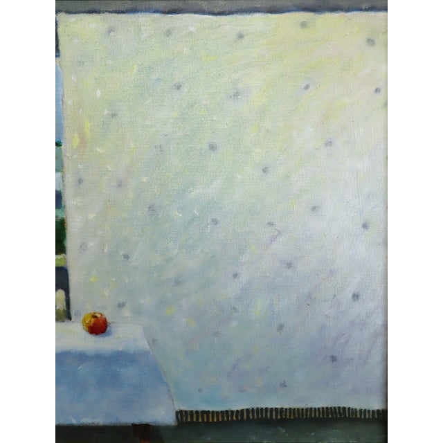 Mid-Century Modern 'Room With a View' Vintage Swedish Original Interior Oil Painting, Framed For Sale - Image 12 of 14