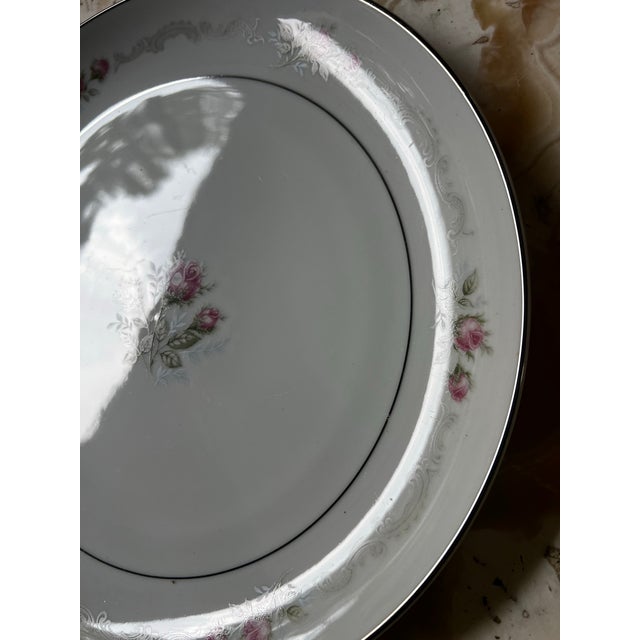 1970s Mid-Century Modern Large Ceramic Floral Platter For Sale - Image 4 of 7