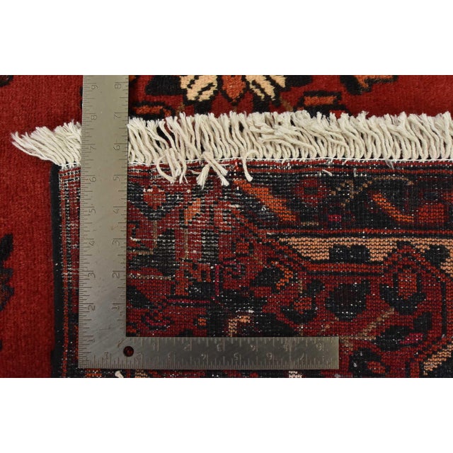 Baloch Rug 7’4” X 10’2” Red Wool Vintage Traditional Hand-Knotted Carpet For Sale - Image 14 of 14