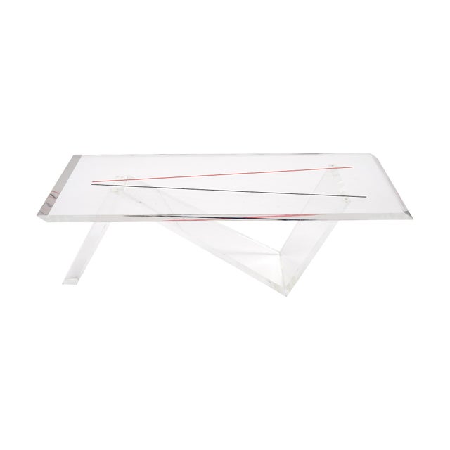 French Vintage, Period Mid-Century Modern Lucite Coffee Table For Sale - Image 4 of 9